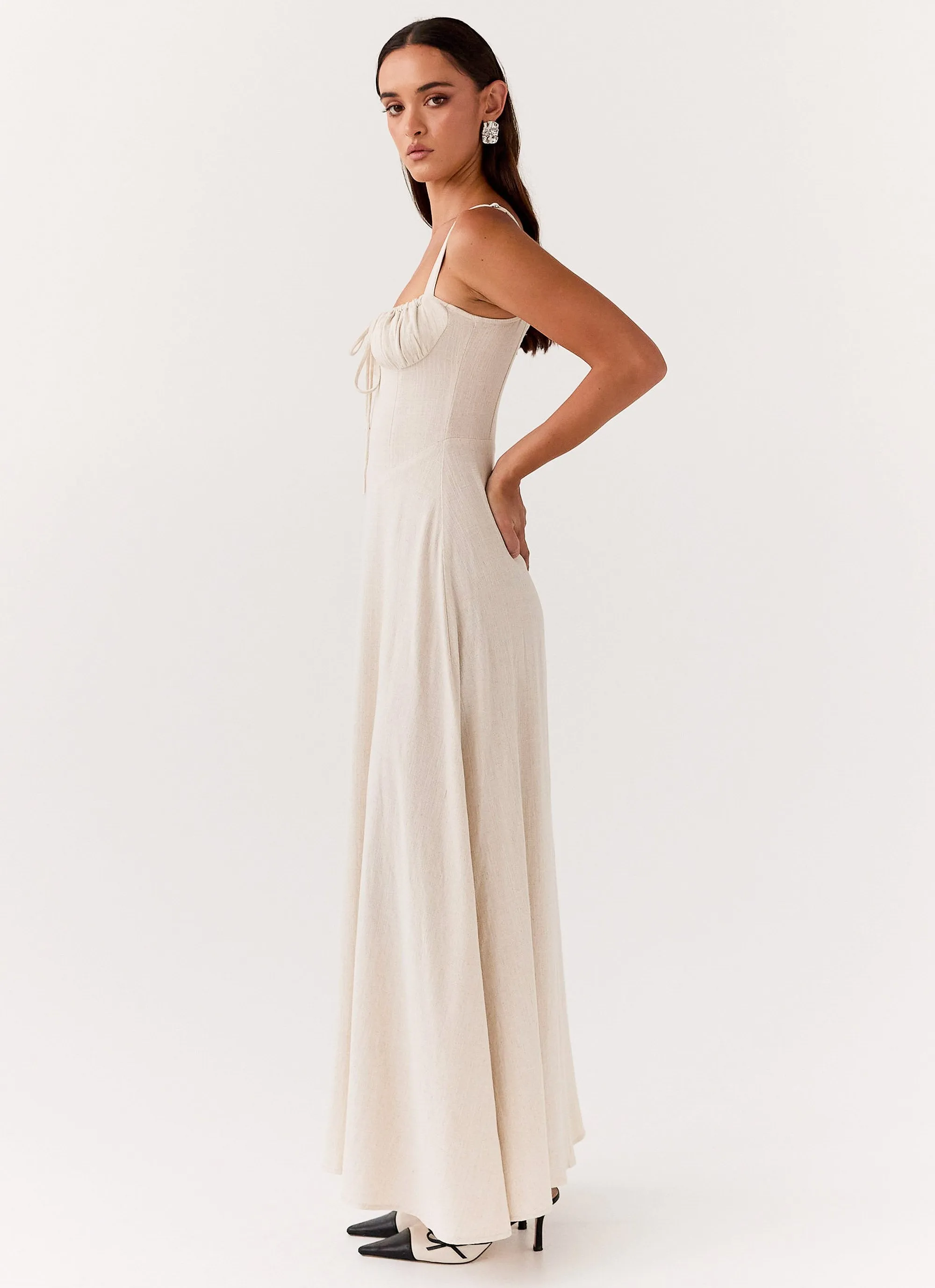 Mimi Linen Maxi Dress - Oatmeal sold by Peppermayo product image thumbnail 3
