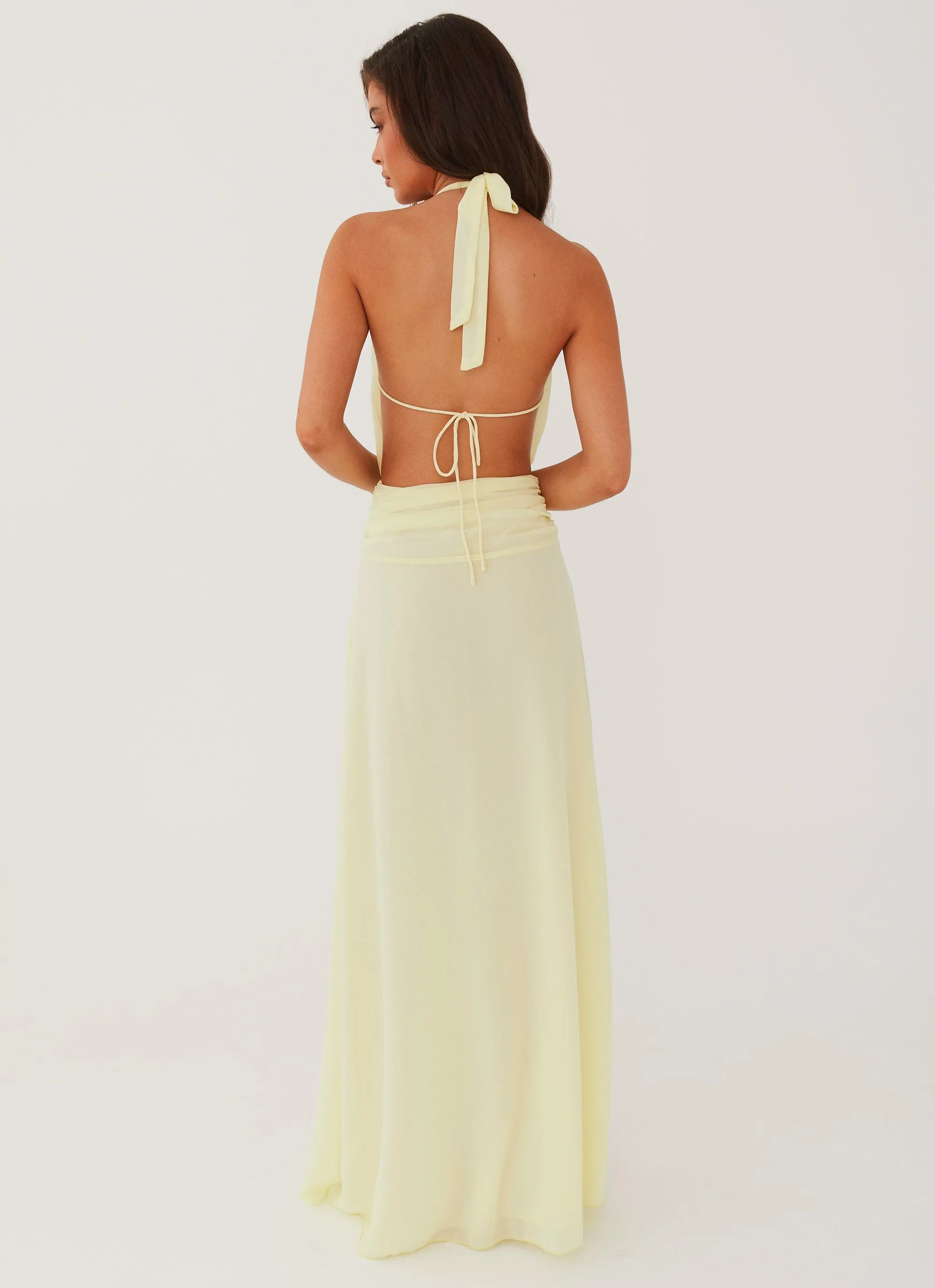 Elysia Chiffon Maxi Dress - Lemon sold by Peppermayo product image thumbnail 4