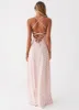 Aveline Bustier Maxi Dress - Pink Ditsy Floral sold by Peppermayo