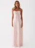 Aveline Bustier Maxi Dress - Pink Ditsy Floral sold by Peppermayo