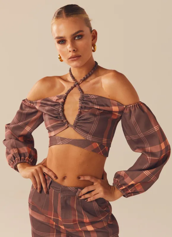 Lose My Cool Crop Top - Chestnut made by Peppermayo