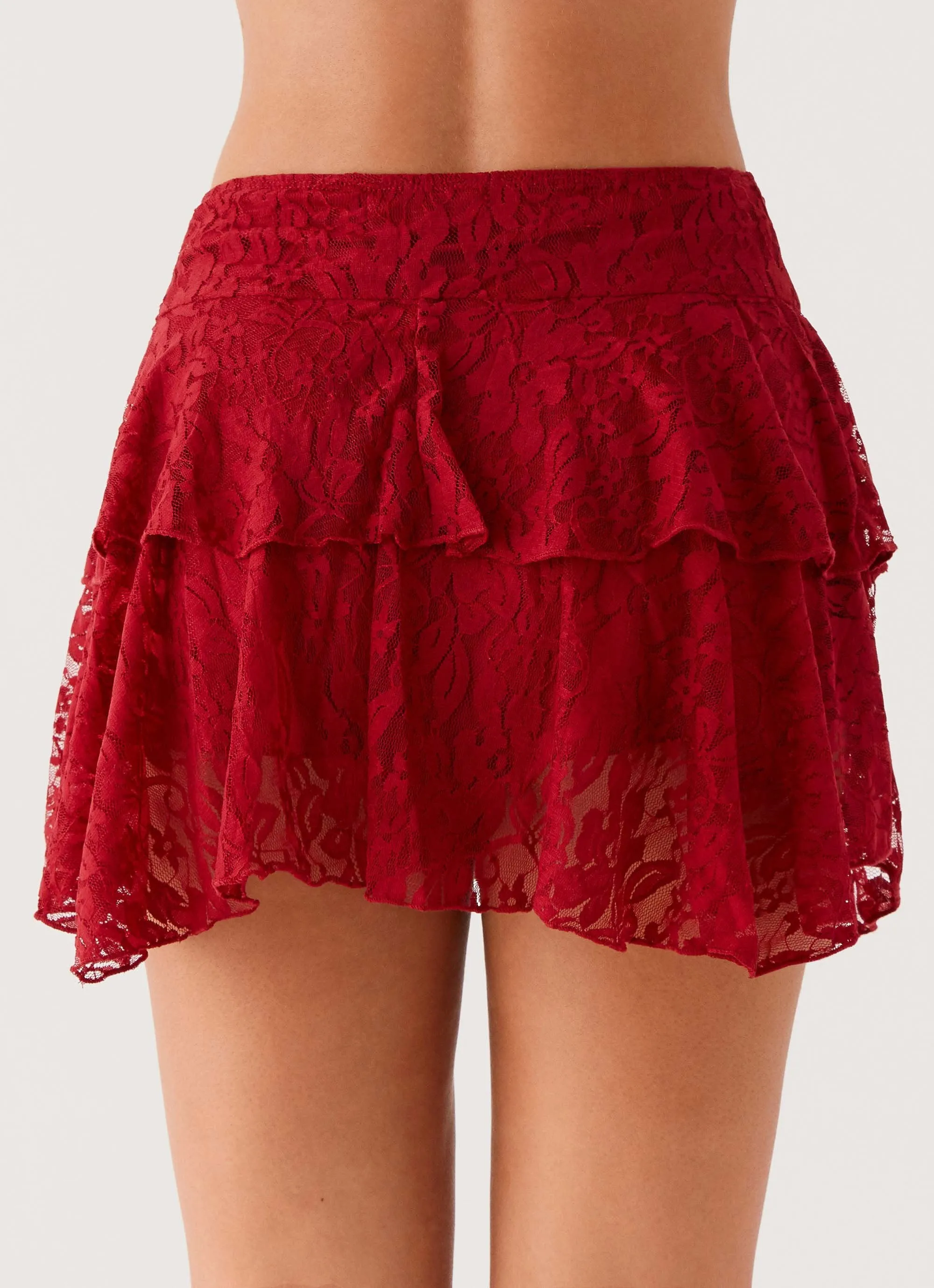 Party All Night Frill Mini Skirt - Maroon sold by Peppermayo product image thumbnail 4