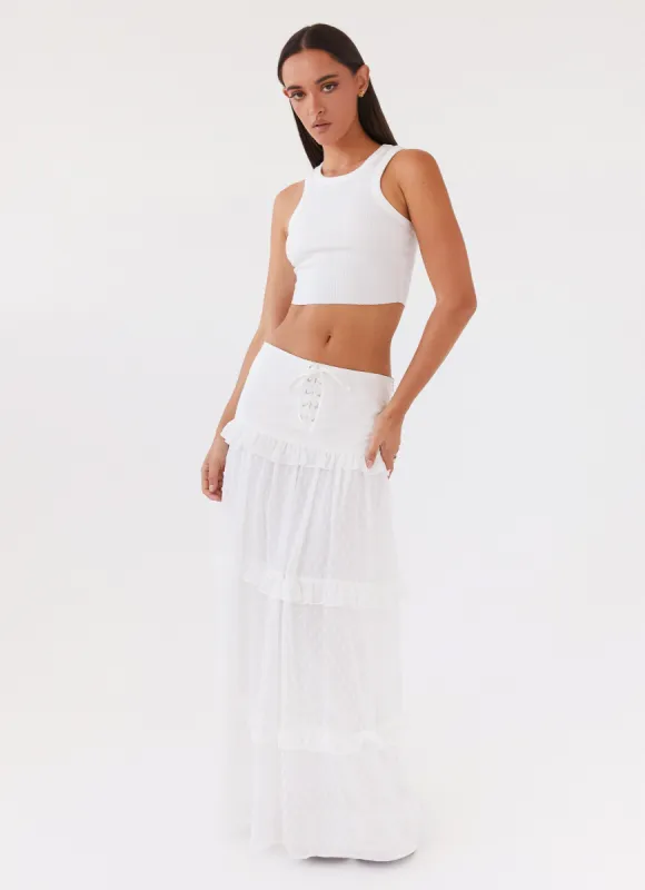 Esmeralda Maxi Skirt - White made by Peppermayo