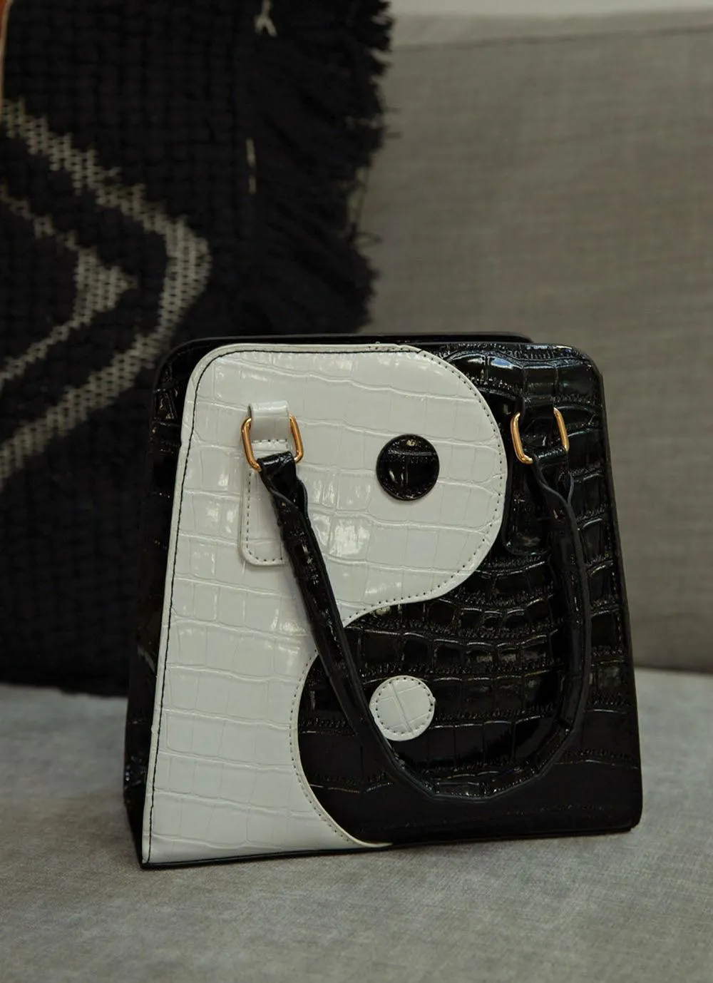 Yin To My Yang Handbag - Black and White sold by Peppermayo product image thumbnail 2
