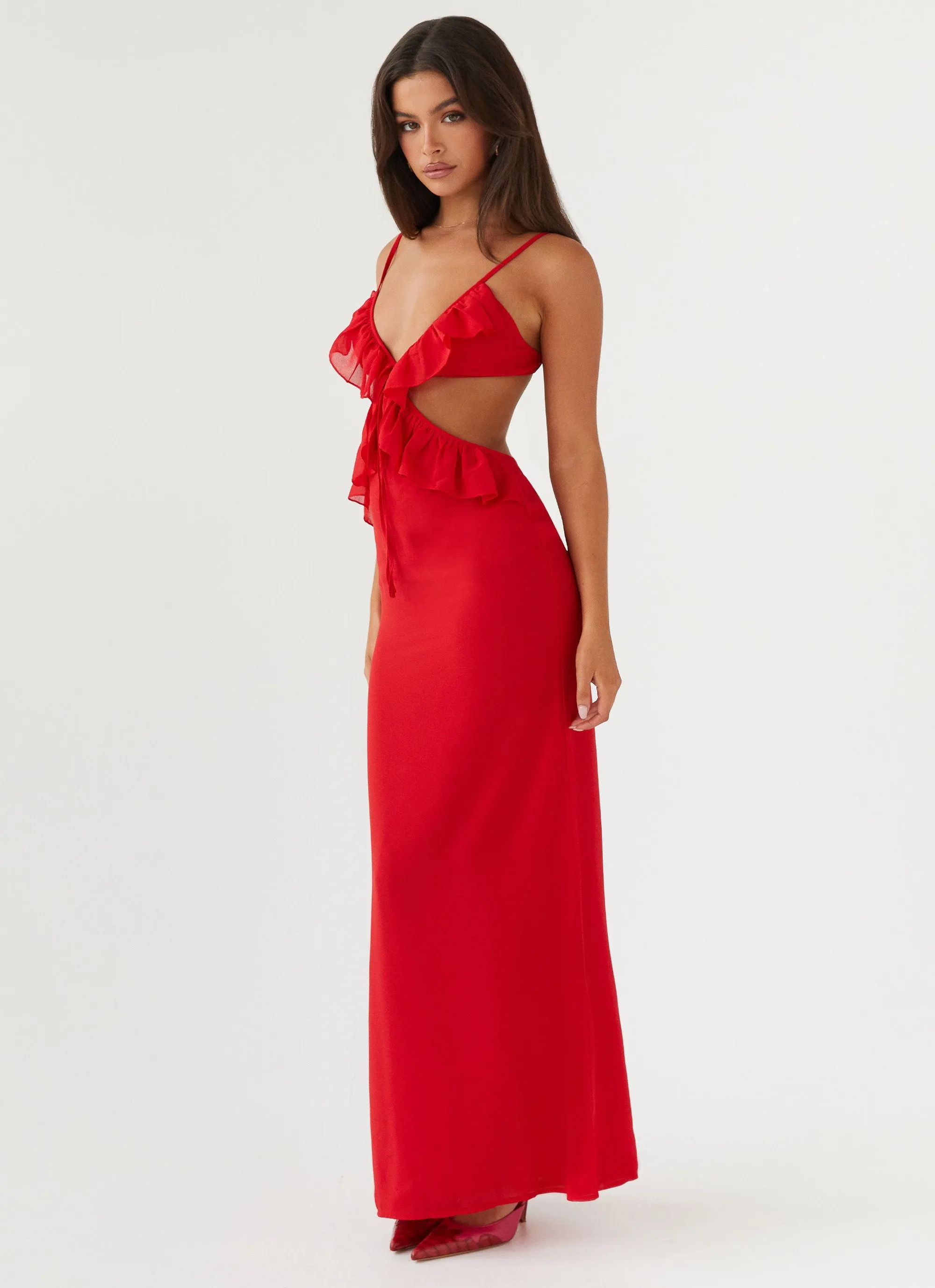 Klara Cut Out Maxi Dress - Red sold by Peppermayo product image thumbnail 3