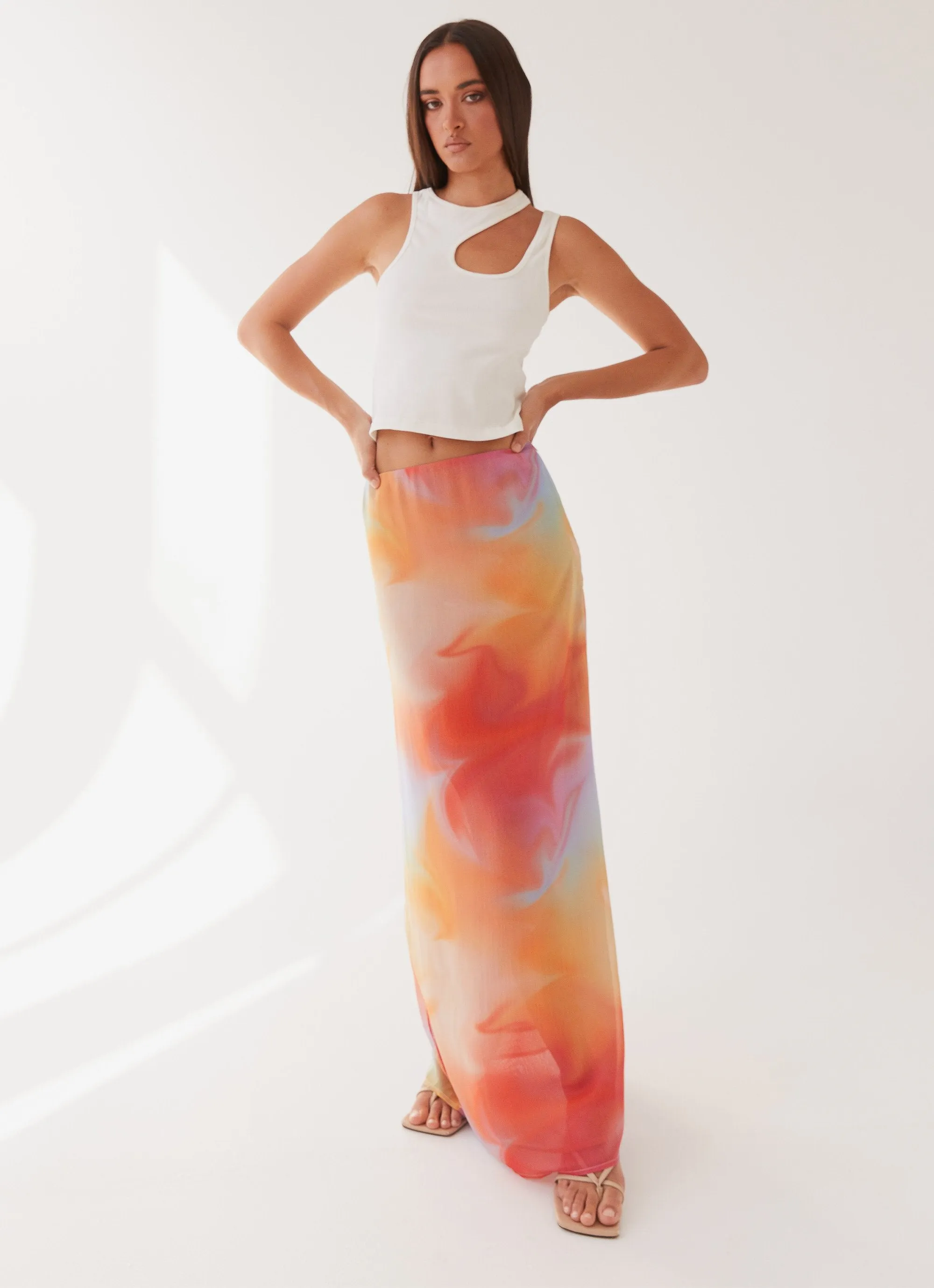 Sunlight Cascade Maxi Skirt - Rainbow Radiance sold by Peppermayo