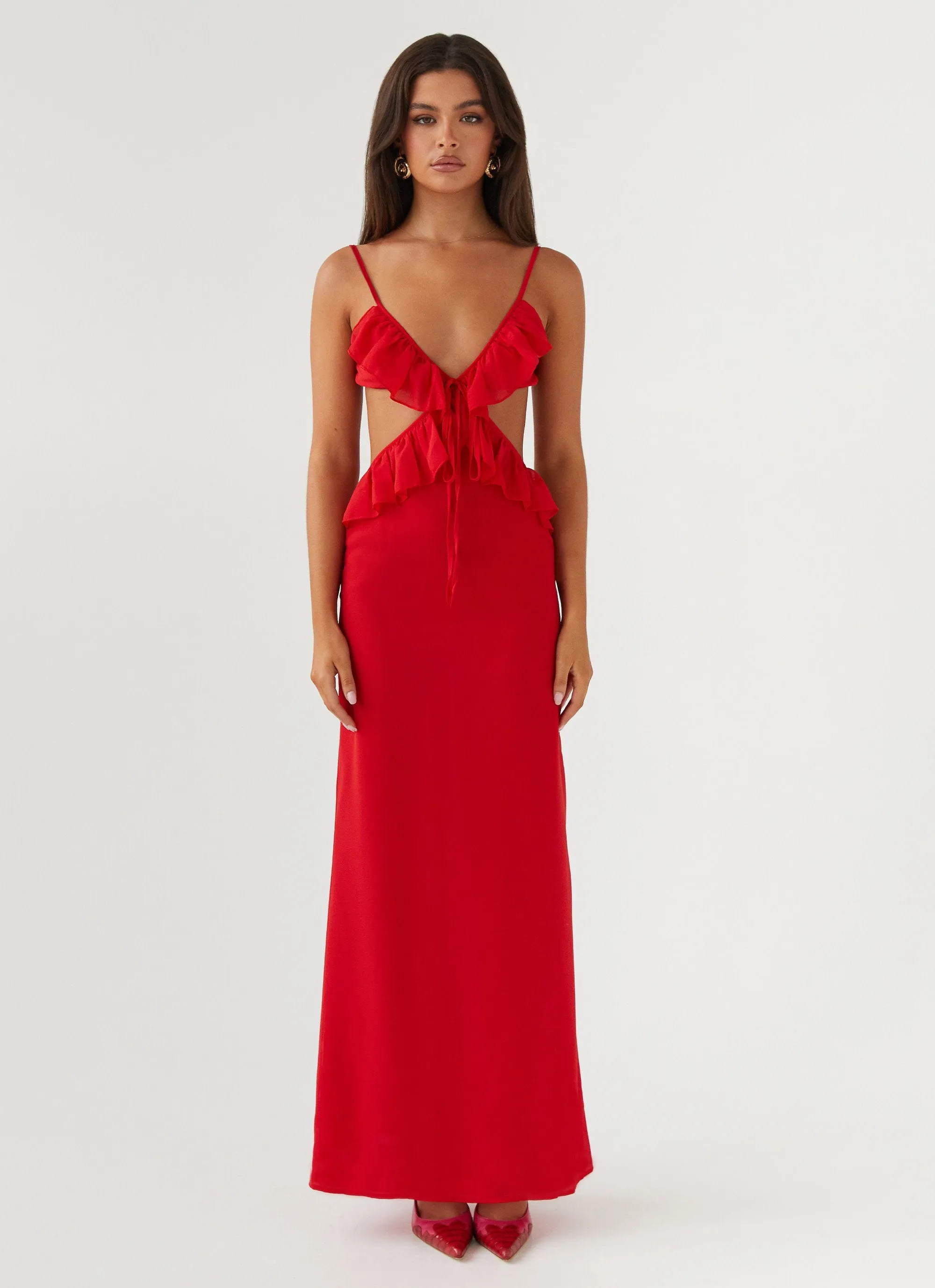 Klara Cut Out Maxi Dress - Red sold by Peppermayo product image thumbnail 2