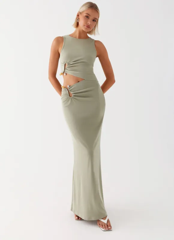 Lennox Maxi Dress - Sage sold by Peppermayo