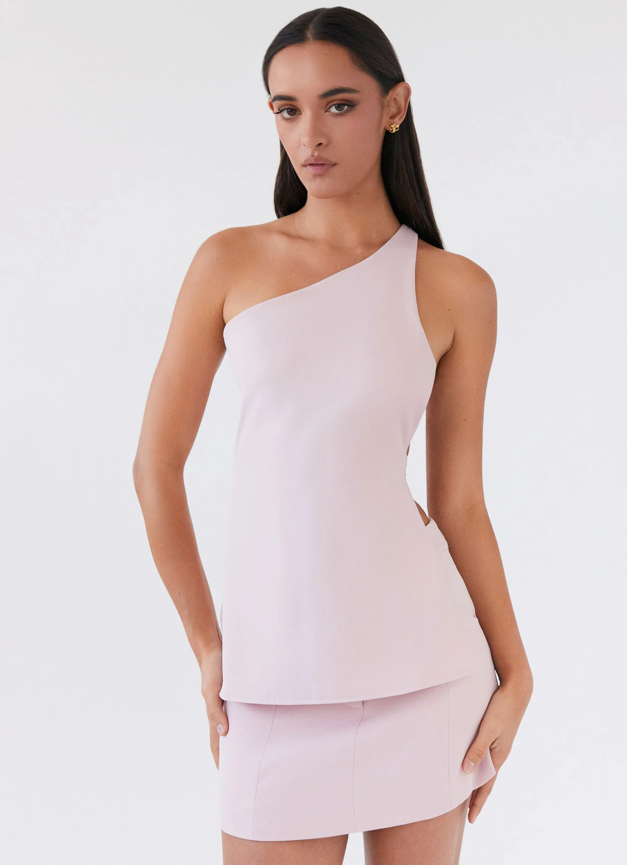 Zeina One Shoulder Top - Pink sold by Peppermayo