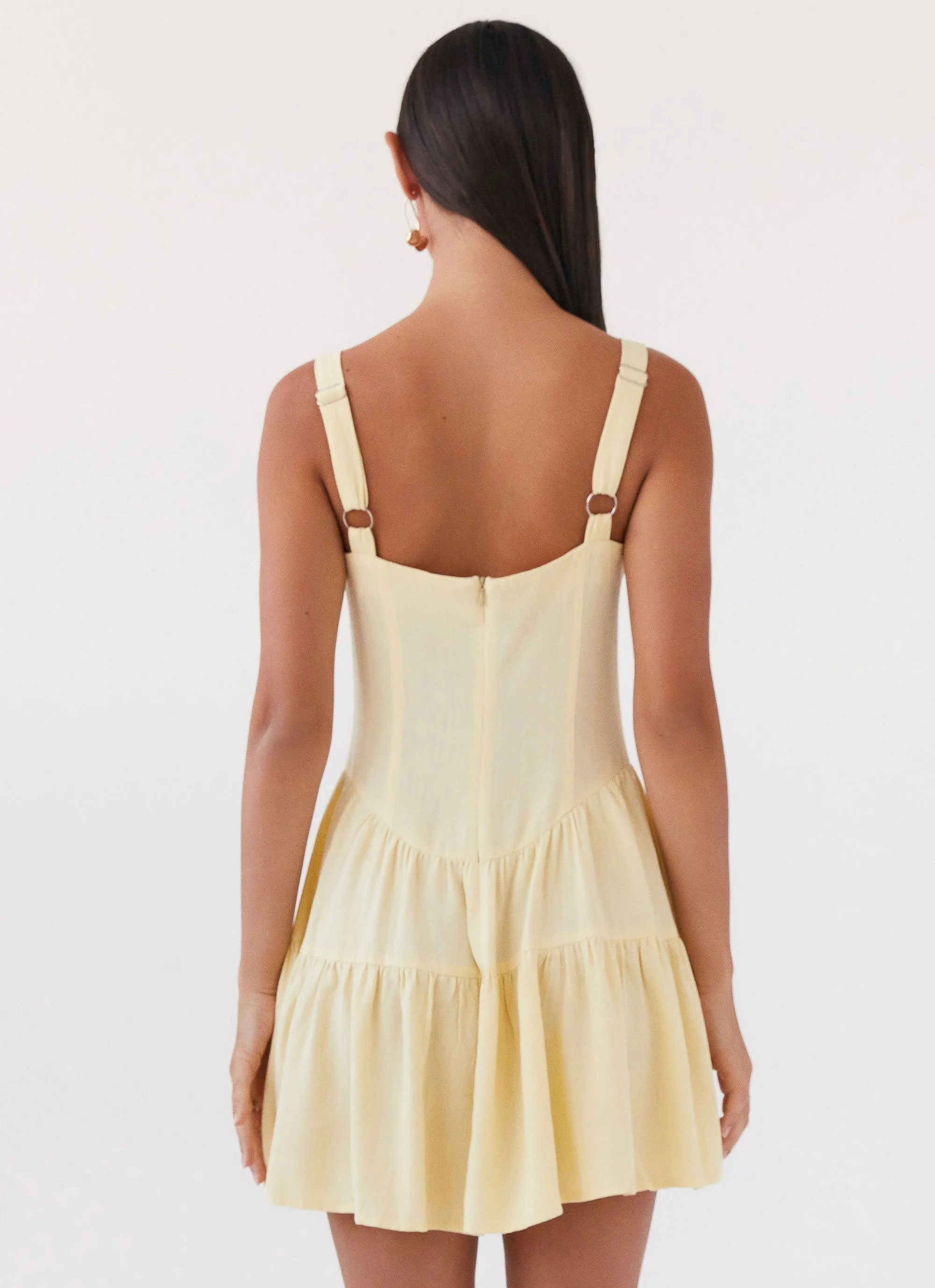 Lucie Linen Mini Dress - Yellow sold by Peppermayo product image thumbnail 4
