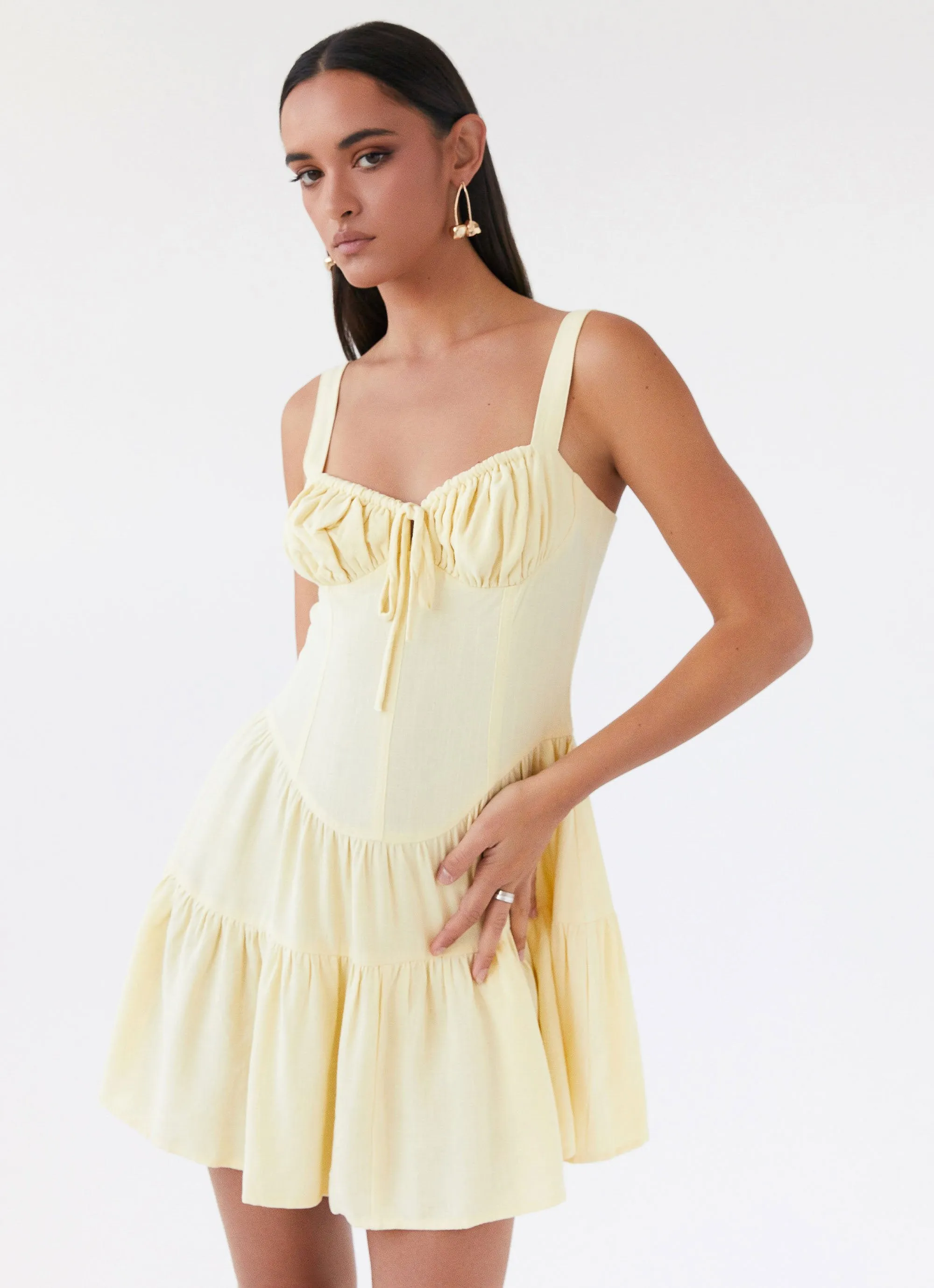 Lucie Linen Mini Dress - Yellow sold by Peppermayo product image thumbnail 5