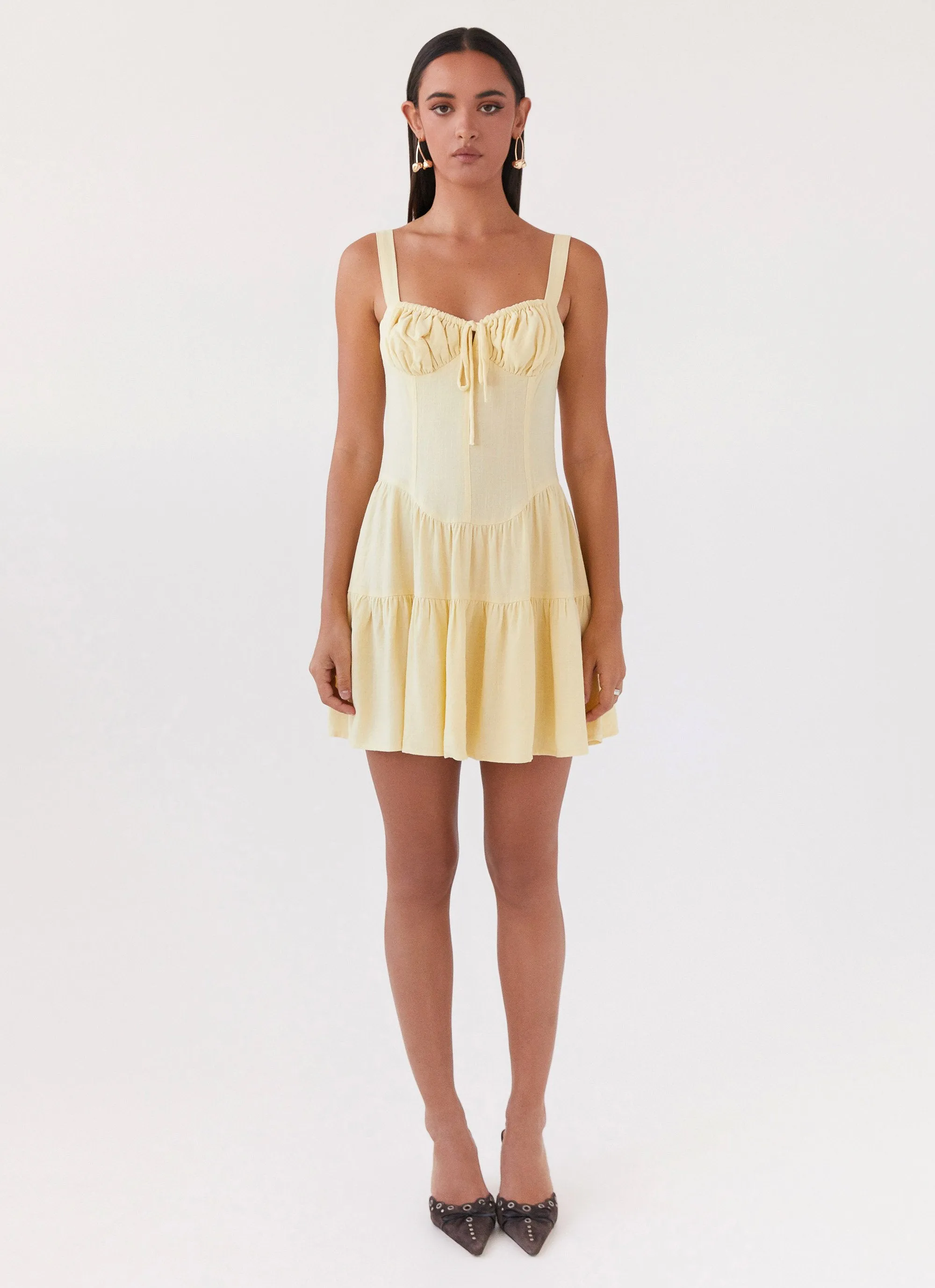 Lucie Linen Mini Dress - Yellow sold by Peppermayo product image thumbnail 2