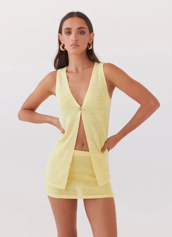 Capri Glow Knit Top - Canary sold by Peppermayo