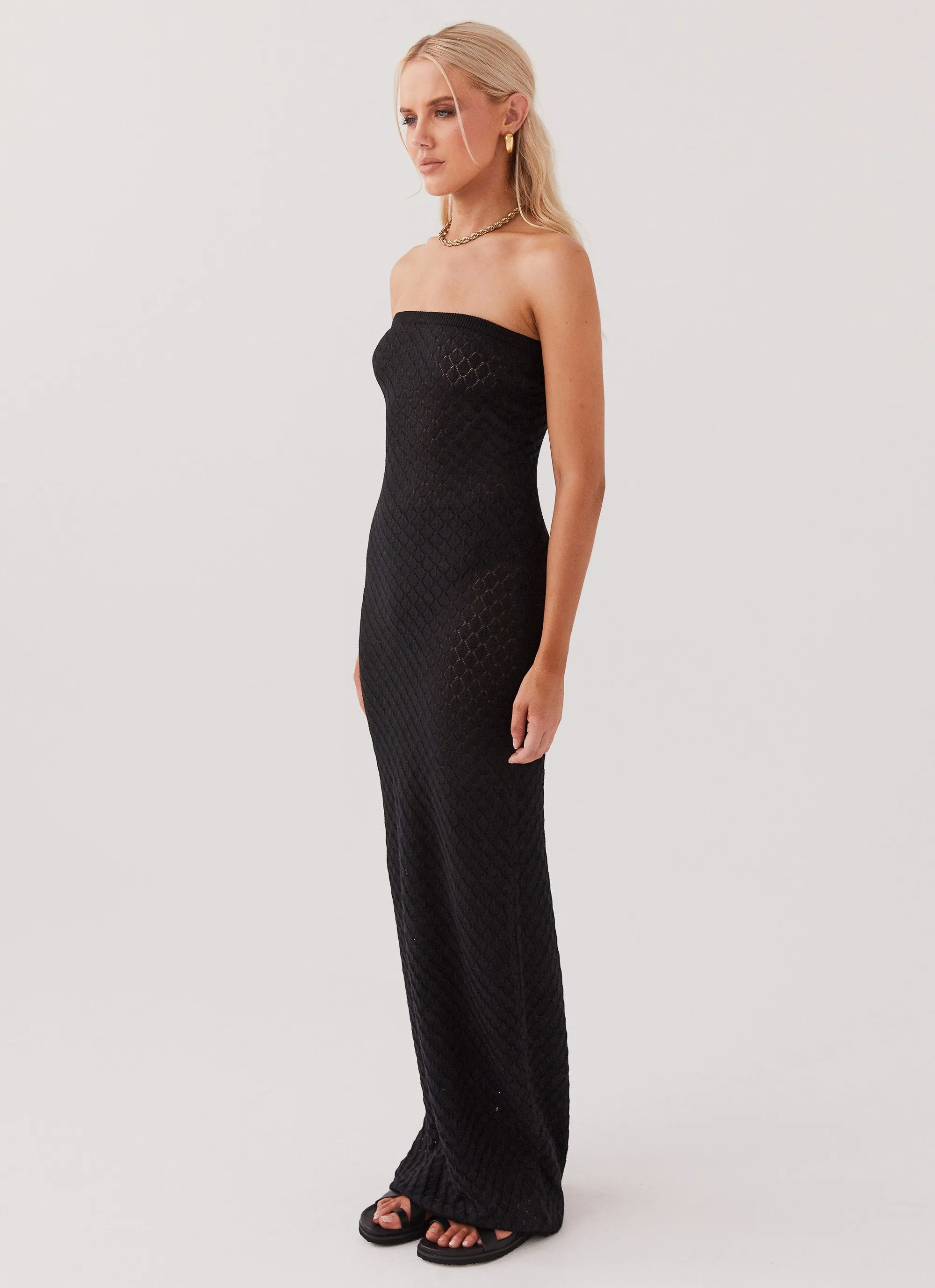Lorie Knit Tube Maxi Dress - Black sold by Peppermayo product image thumbnail 2