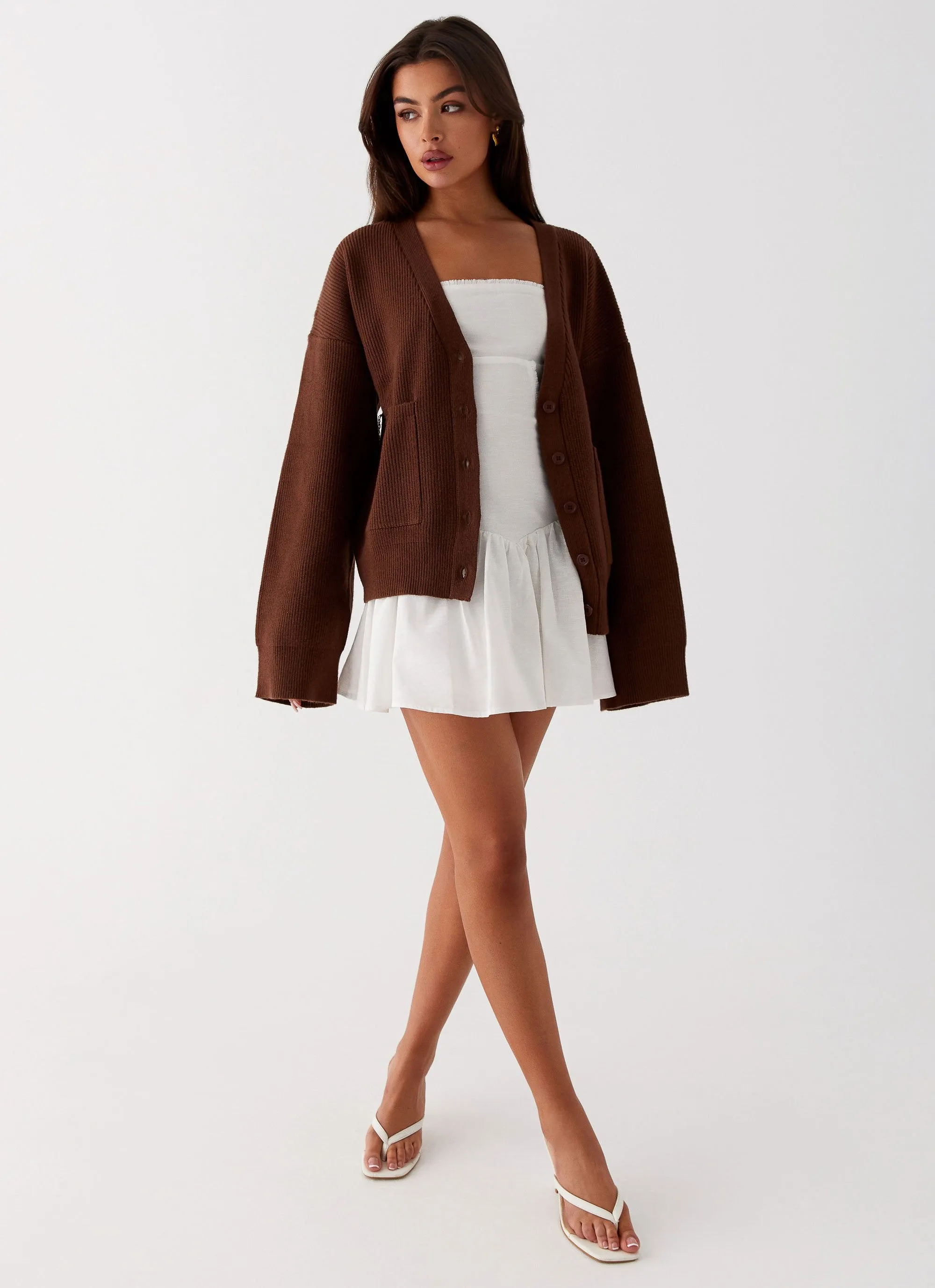 Liza Knit Cardigan - Chocolate sold by Peppermayo product image thumbnail 2