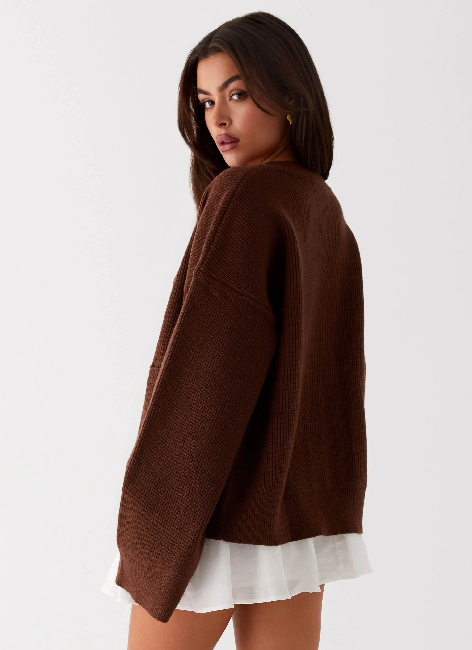 Liza Knit Cardigan - Chocolate sold by Peppermayo product image thumbnail 4