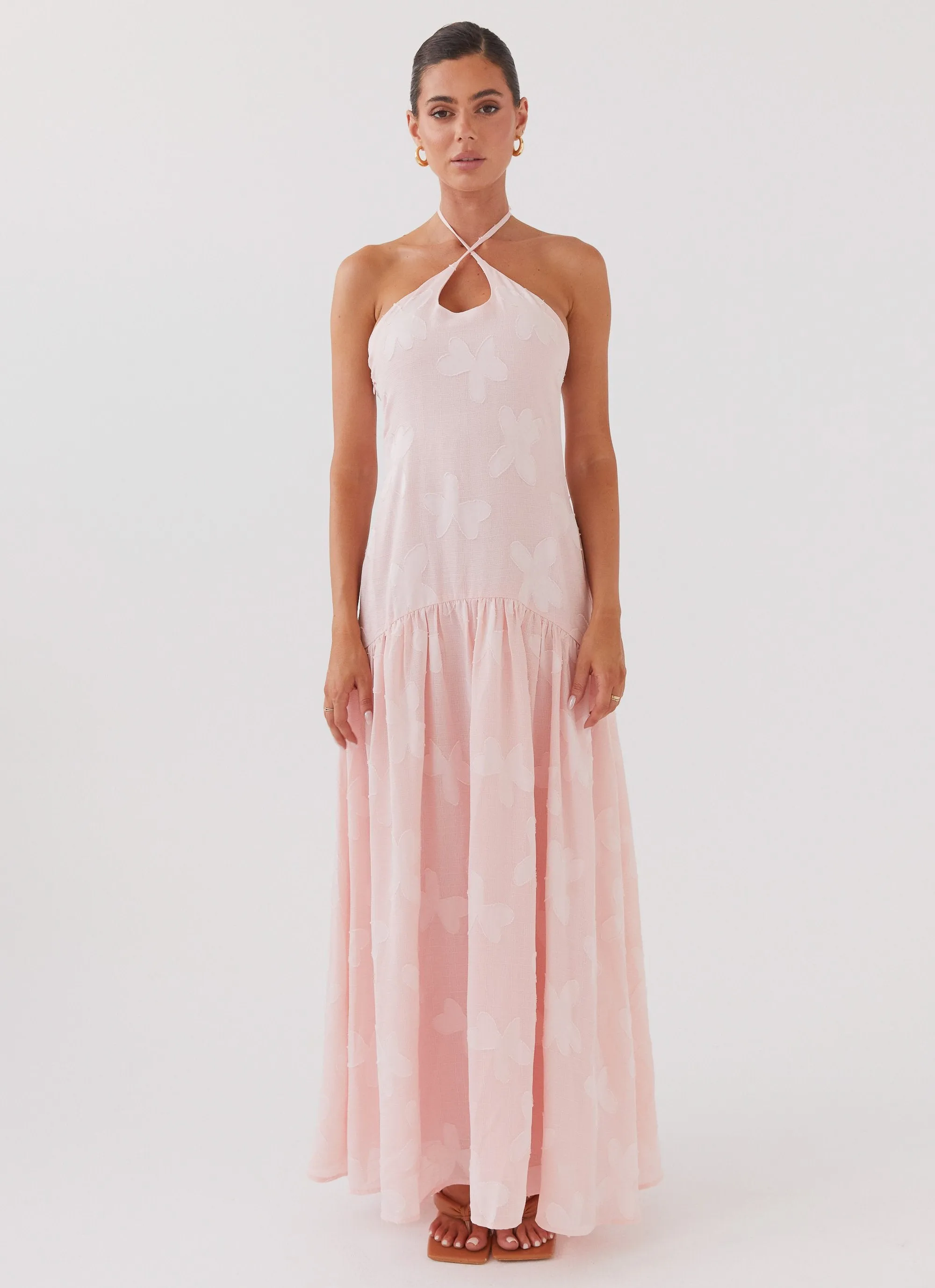 Blushed Cross Neckline Maxi Dress - Pink Petal sold by Peppermayo product image thumbnail 3