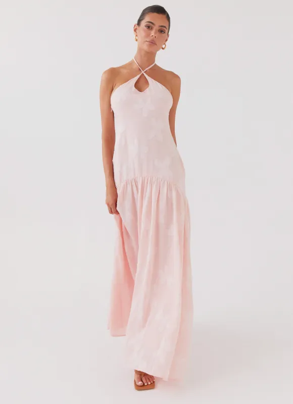 Blushed Cross Neckline Maxi Dress - Pink Petal sold by Peppermayo
