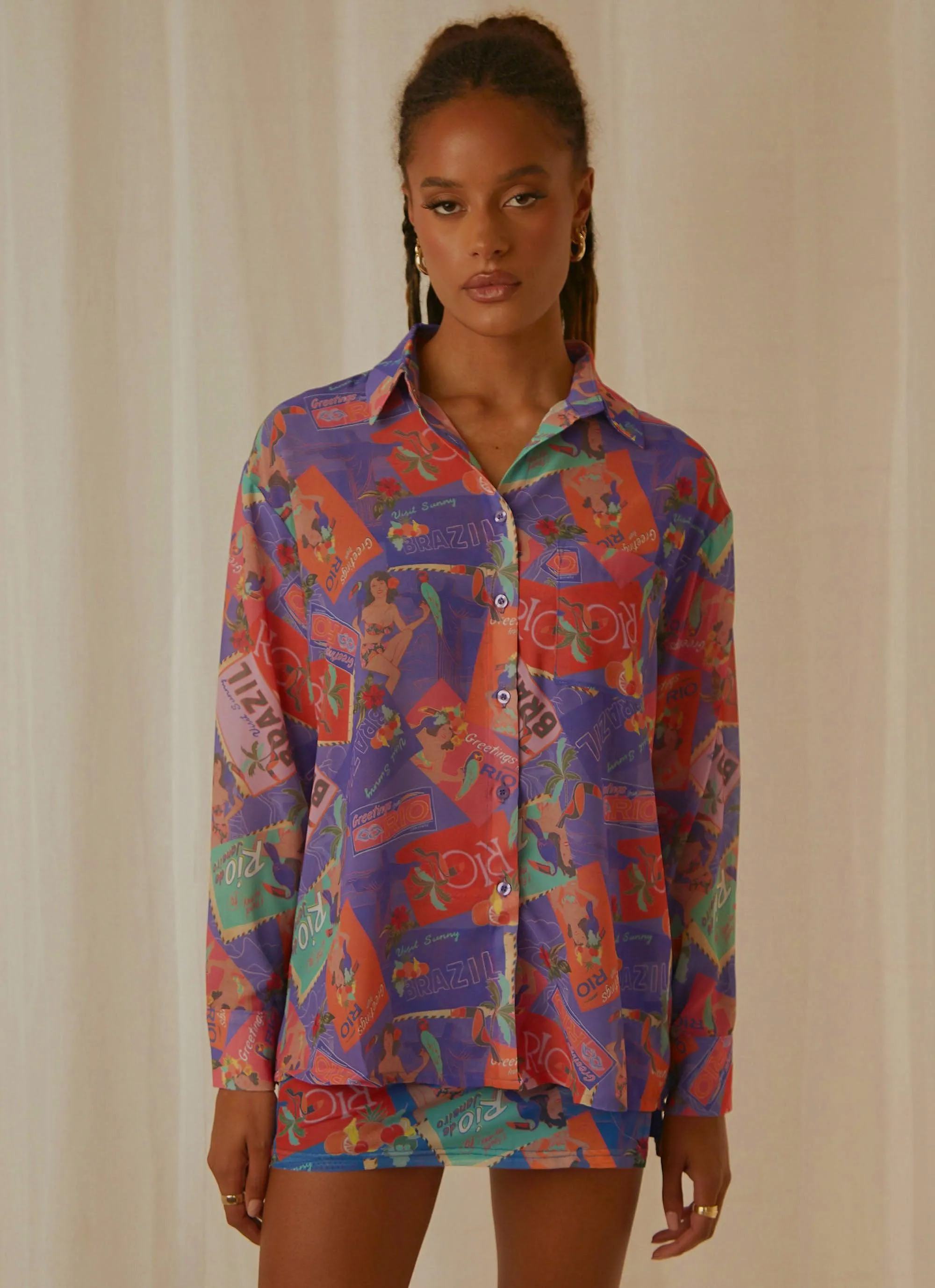 Paradise Found Sheer Shirt - Postcard Travels sold by Peppermayo product image thumbnail 3