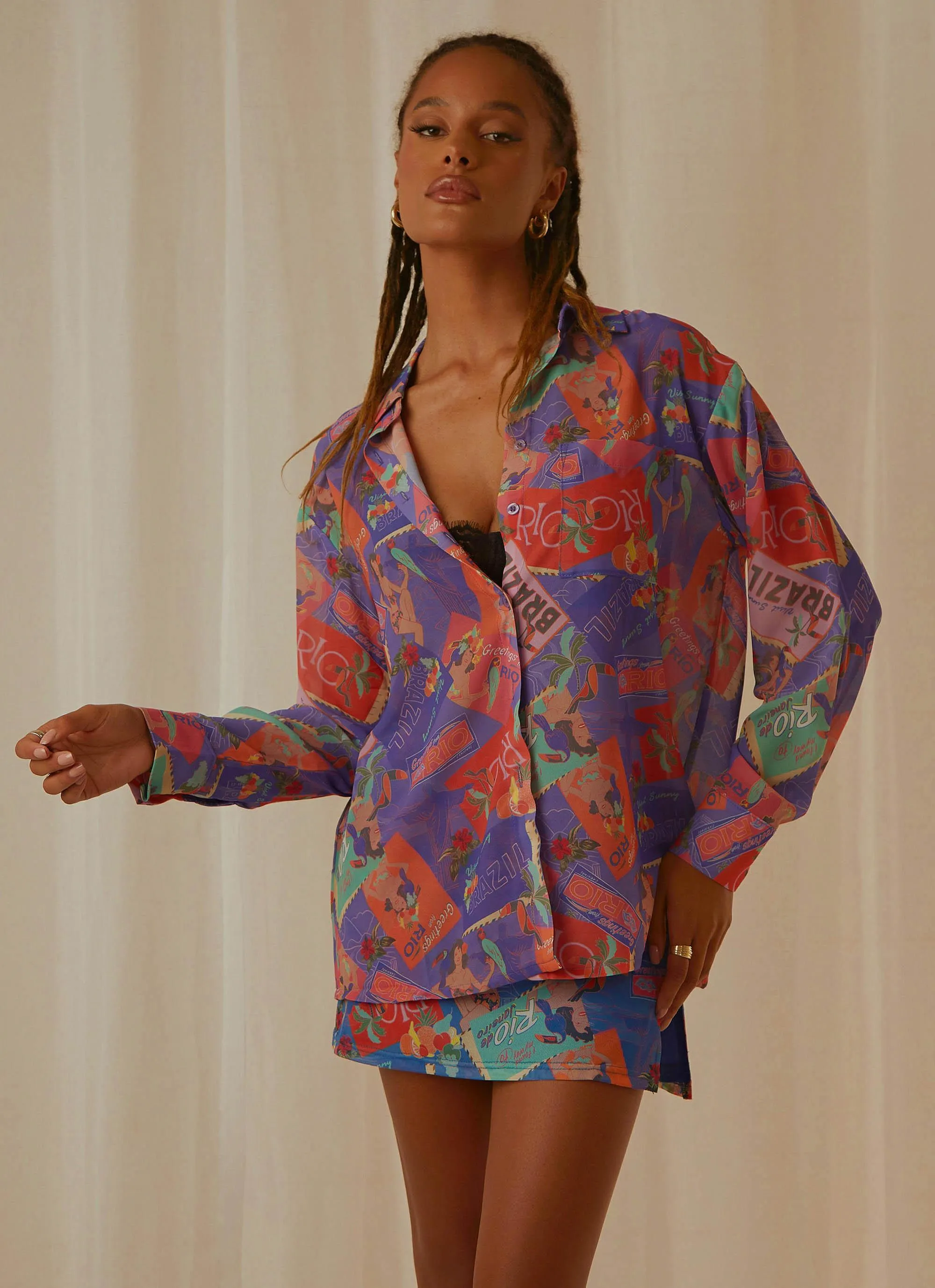 Paradise Found Sheer Shirt - Postcard Travels sold by Peppermayo product image thumbnail 2