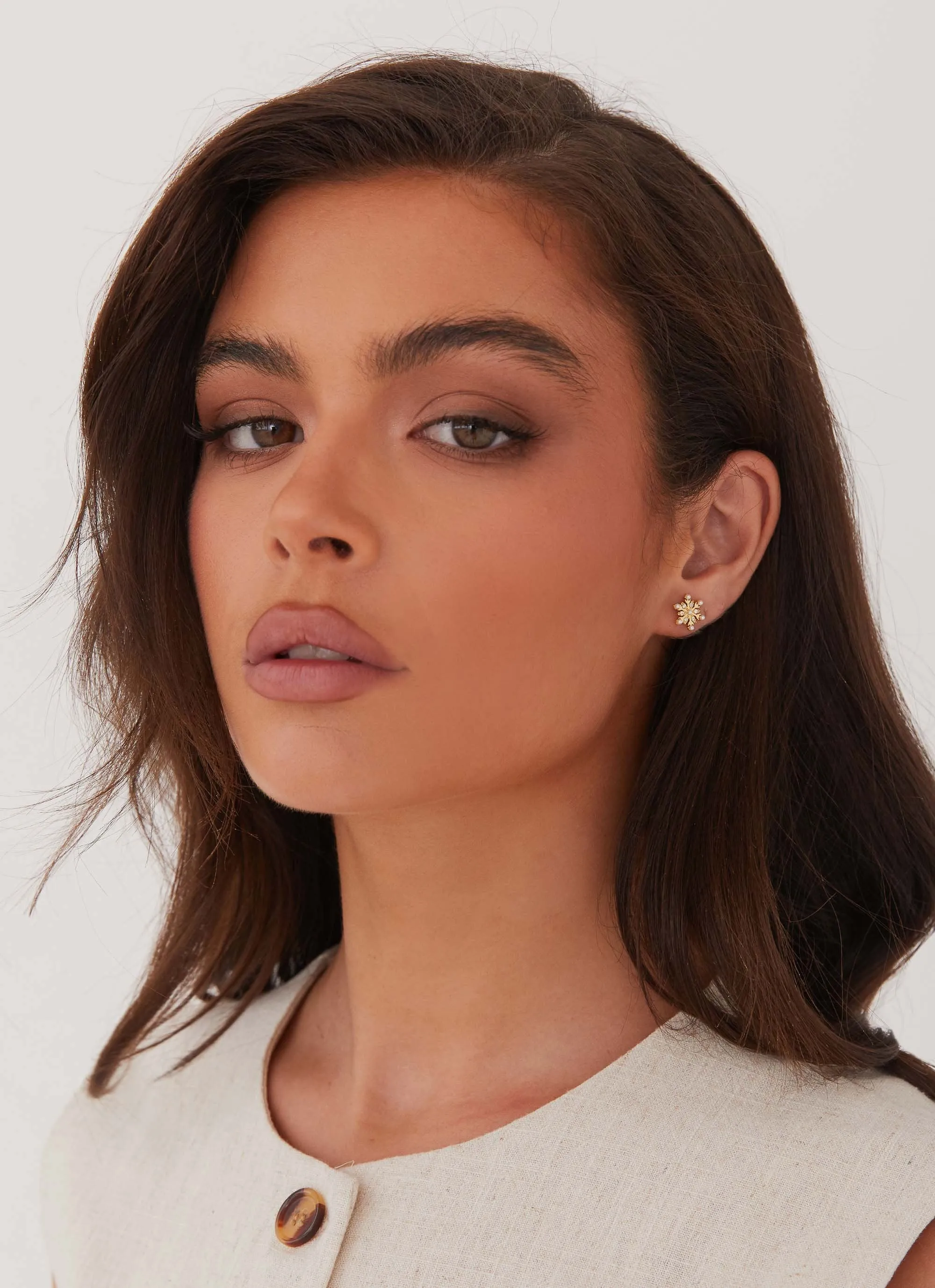 Crystal Snowflake Earring - Gold sold by Peppermayo product image thumbnail 3