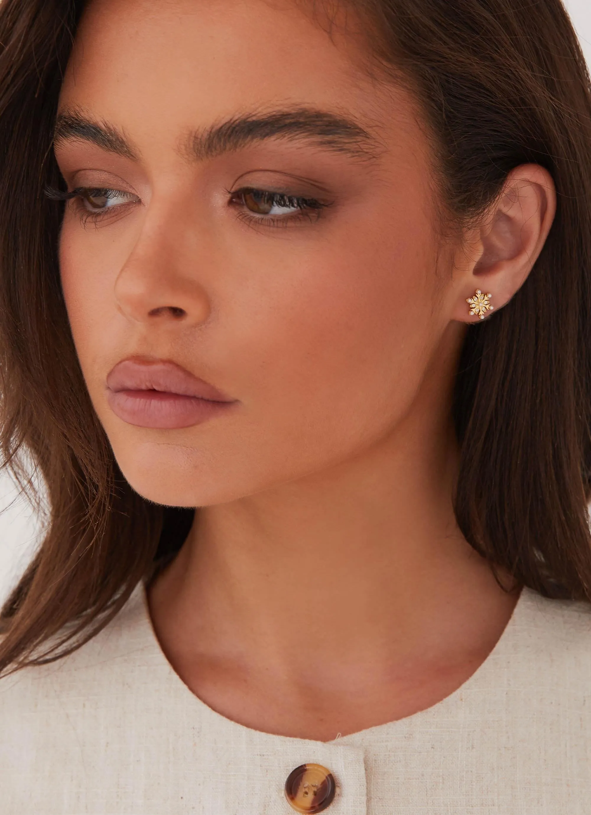 Crystal Snowflake Earring - Gold sold by Peppermayo product image thumbnail 4