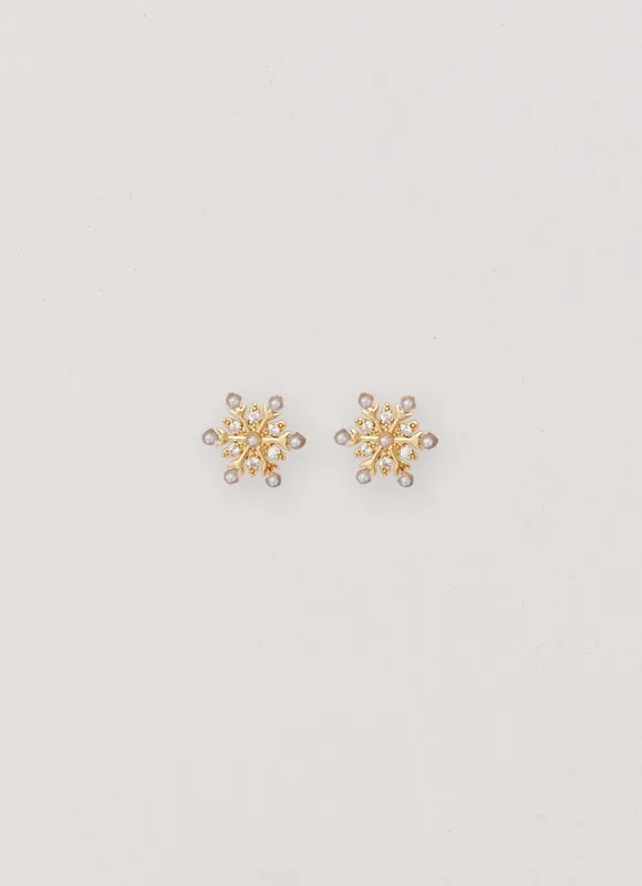 Crystal Snowflake Earring - Gold sold by Peppermayo