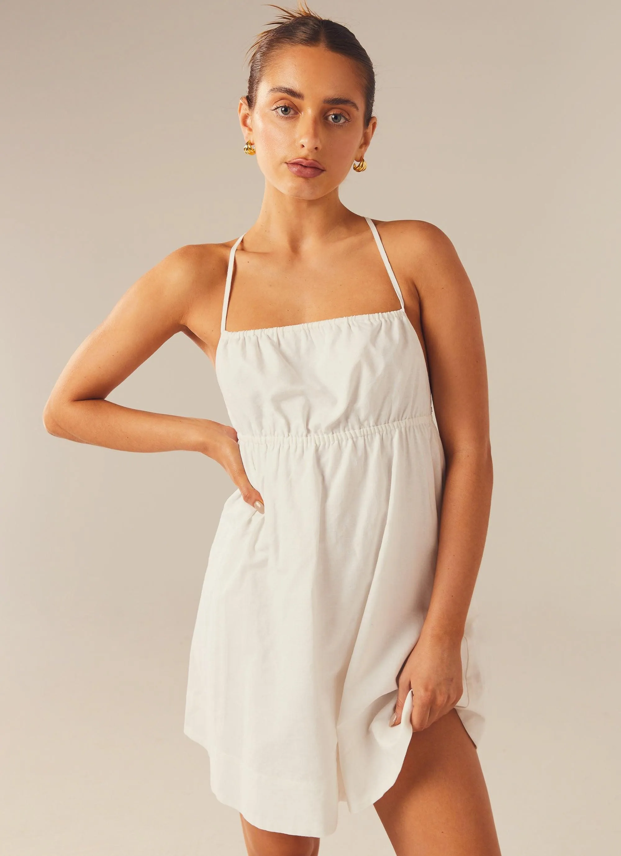 Set Me Free Linen Mini Dress - Pure White sold by Peppermayo product image thumbnail 2