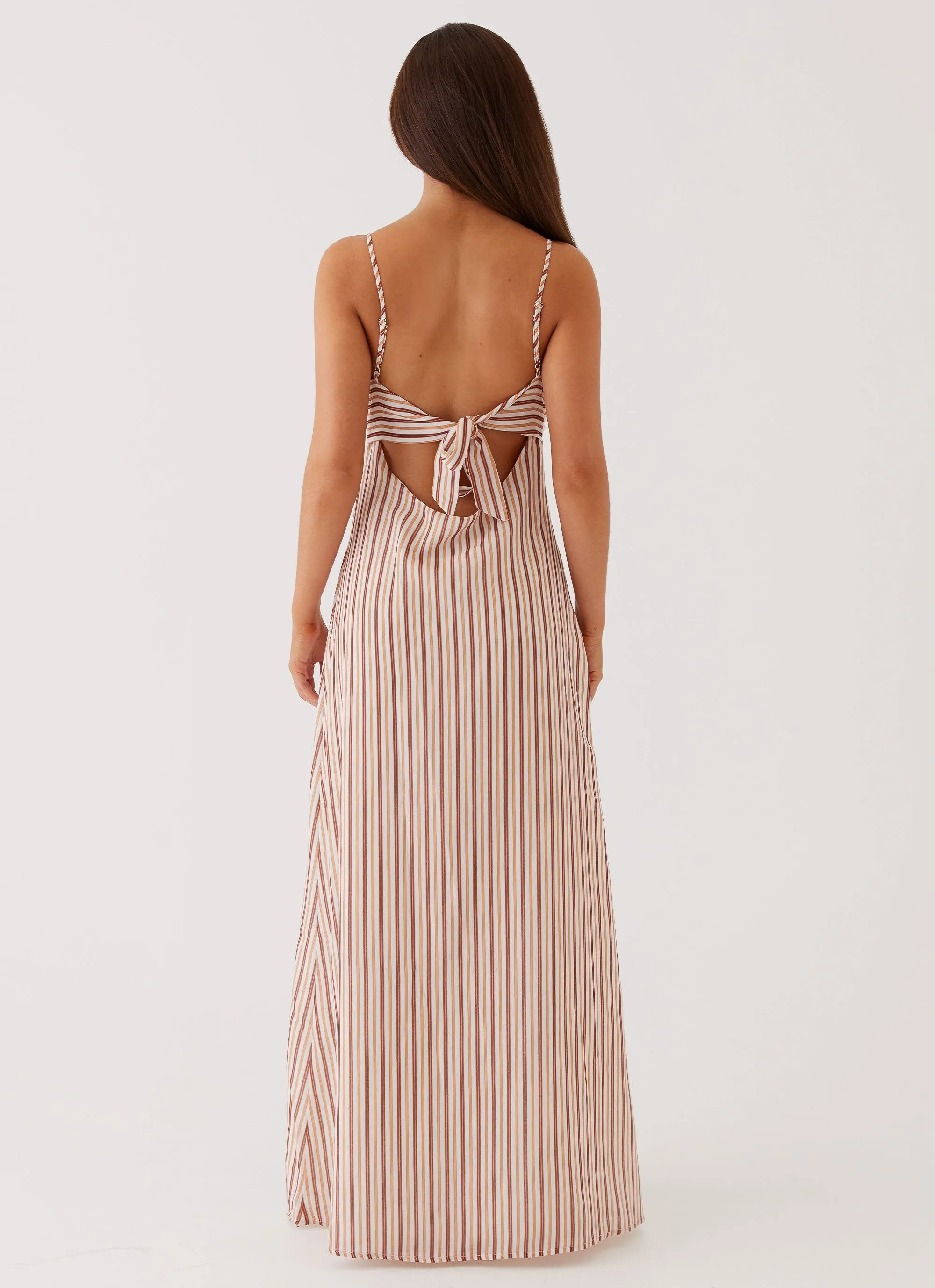Flora Linen Maxi Dress - Passionfruit Stripe sold by Peppermayo product image thumbnail 4