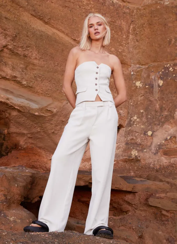 Midnight City Suit Pants - Pebble sold by Peppermayo