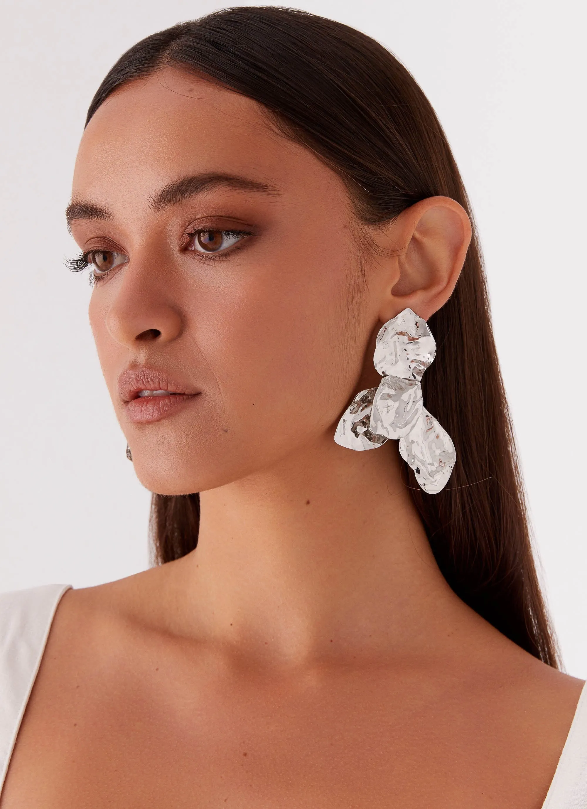 Stonelet Statement Earrings - Silver sold by Peppermayo product image thumbnail 4