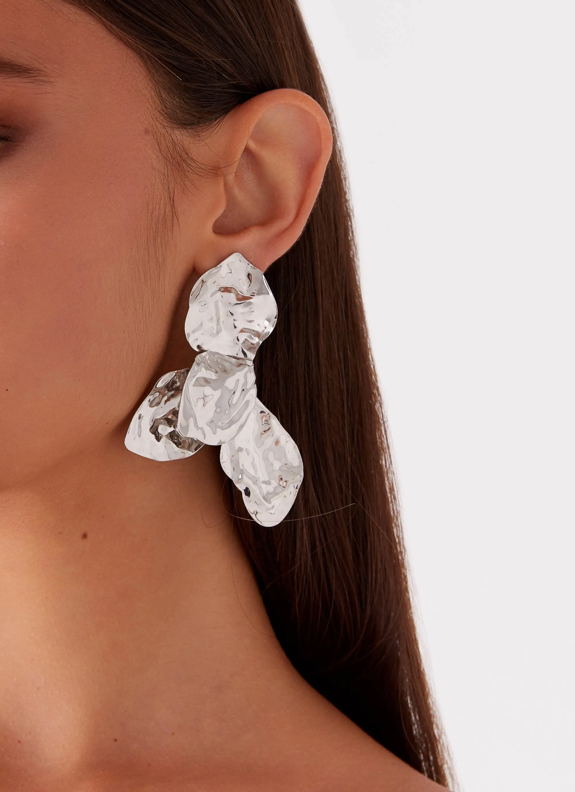 Stonelet Statement Earrings - Silver sold by Peppermayo product image thumbnail 3