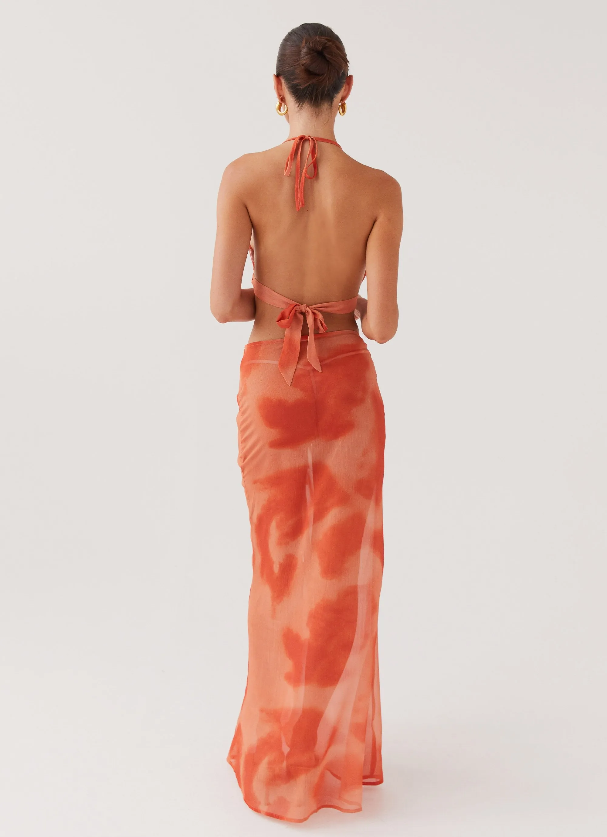 Zenta Ruched Maxi Skirt - Copper sold by Peppermayo product image thumbnail 4