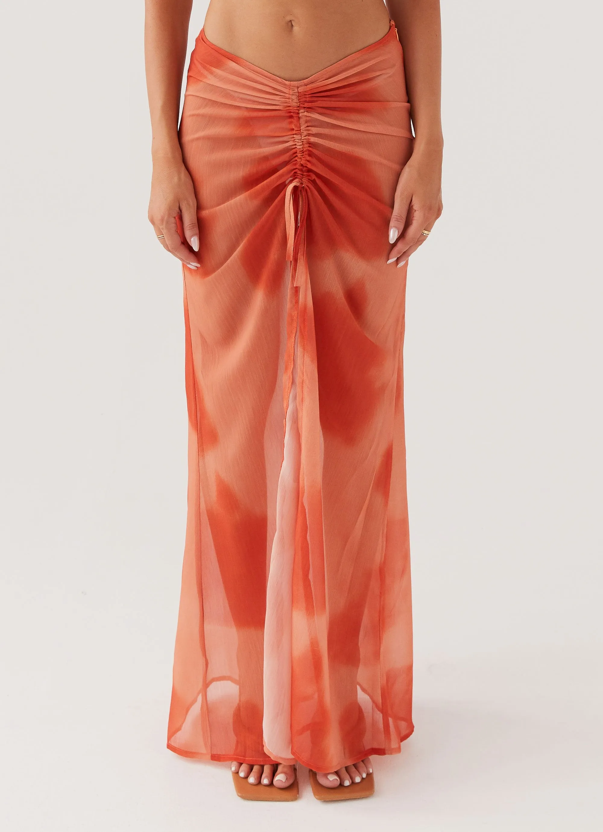 Zenta Ruched Maxi Skirt - Copper sold by Peppermayo product image thumbnail 5