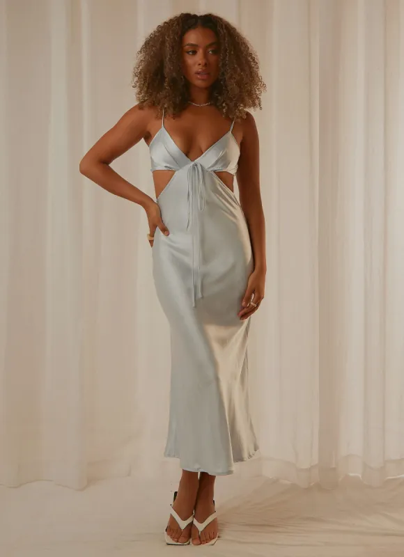 Dream In Colour Midi Dress - Blue sold by Peppermayo