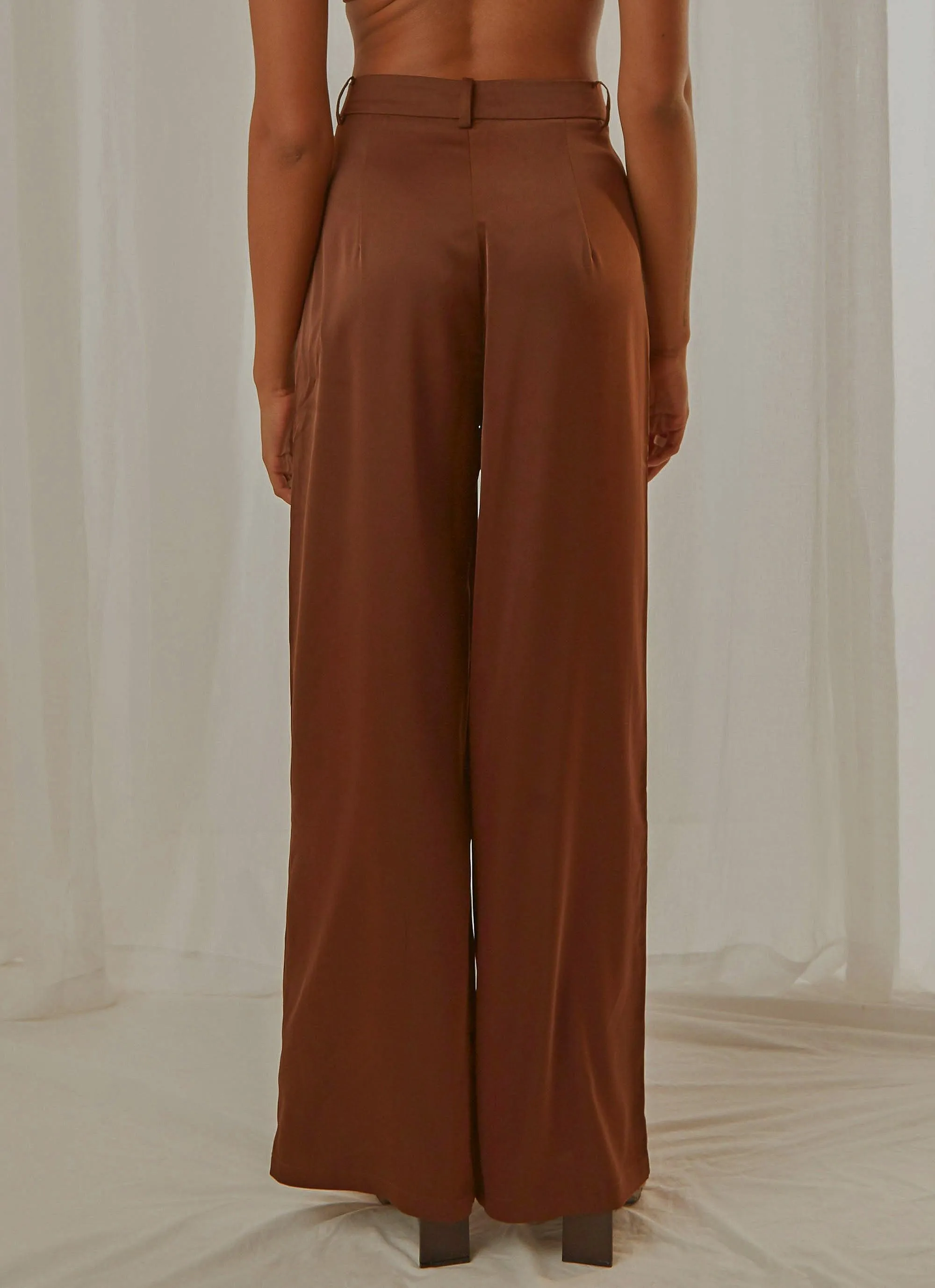 Milano Satin Pant - Choc Brown sold by Peppermayo product image thumbnail 5