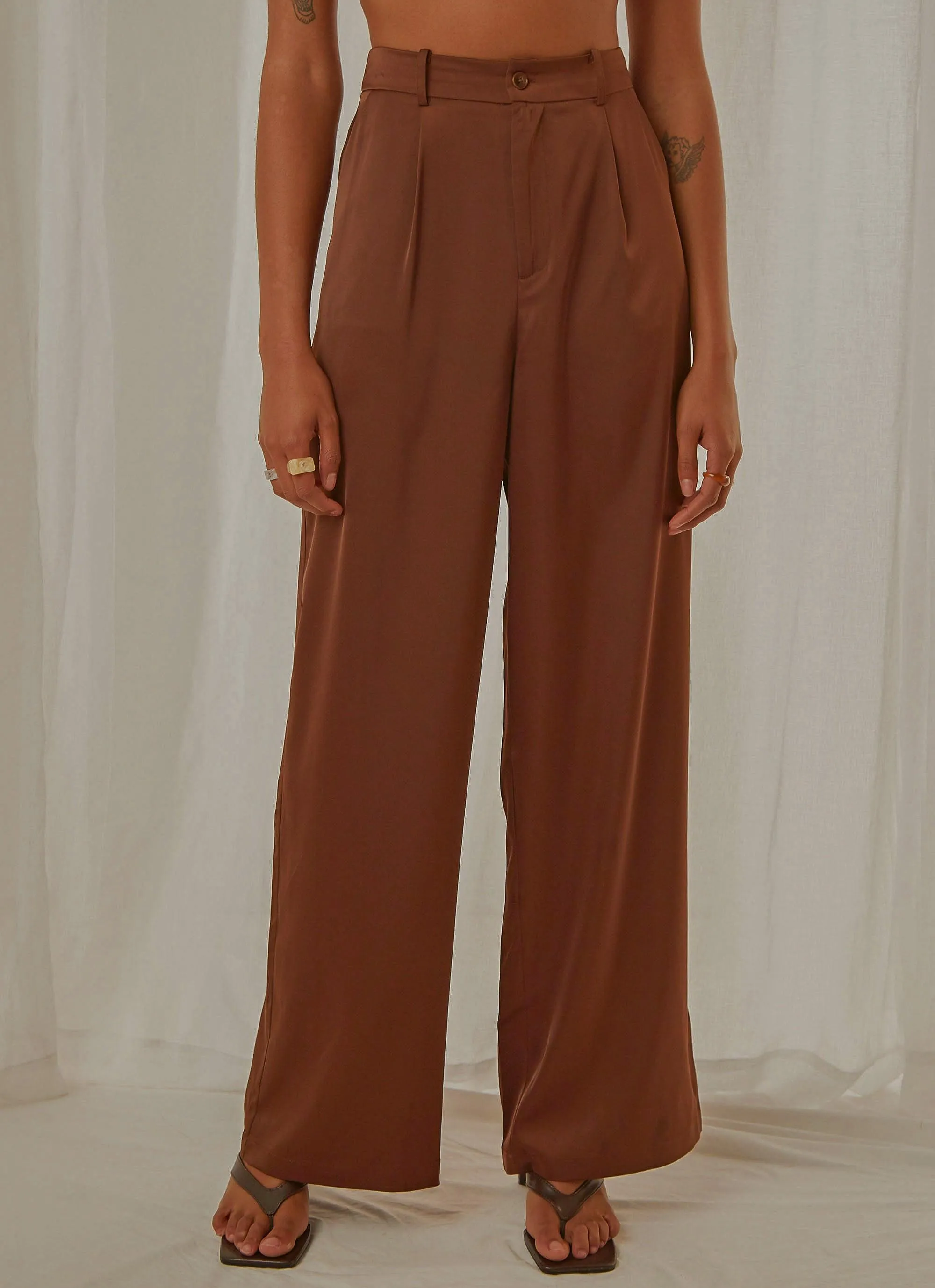 Milano Satin Pant - Choc Brown sold by Peppermayo product image thumbnail 3