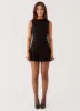 Twilight Pleated Mini Dress - Black sold by Peppermayo