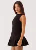 Twilight Pleated Mini Dress - Black sold by Peppermayo