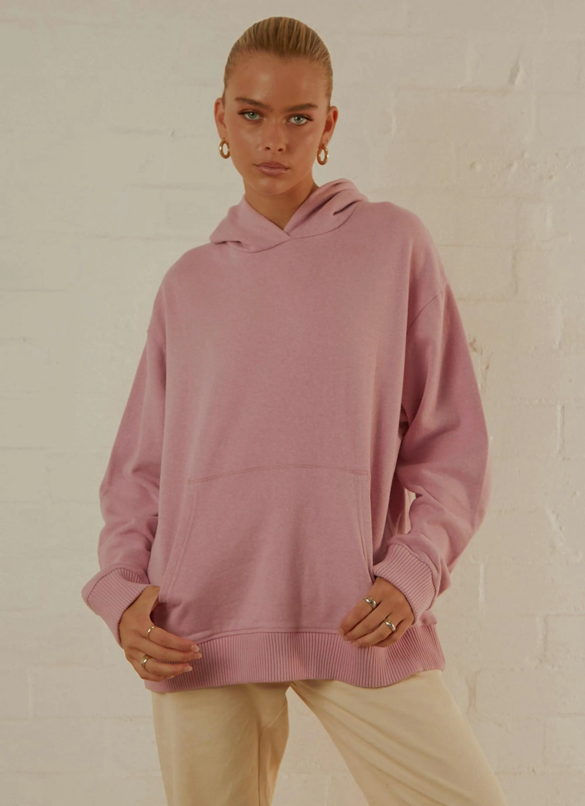 Remi Hemp Oversized Hood - Smokey Pink sold by Peppermayo