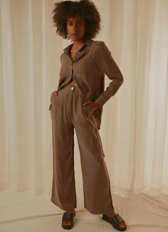 Gia Cupro Pant - Ash sold by Peppermayo