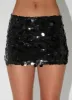 Champagne Chic Sequin Mini Skirt - Black sold by Peppermayo