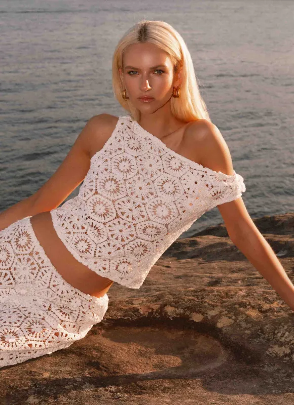 Ibiza Crochet Top - Ivory sold by Peppermayo