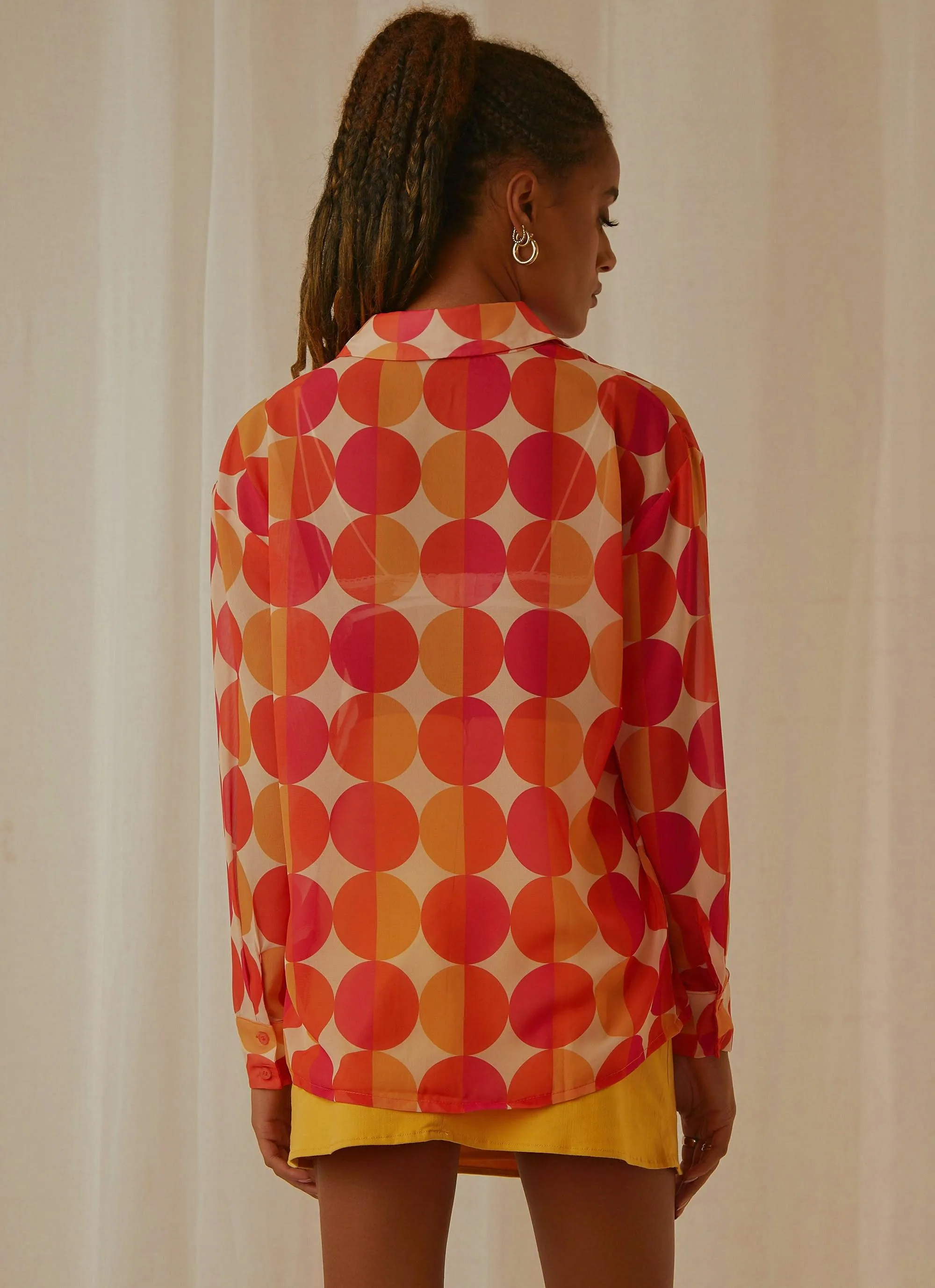 Paradise Found Sheer Shirt - Sunset Geo sold by Peppermayo product image thumbnail 5