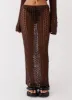 Rosalina Crochet Maxi Skirt - Chocolate sold by Peppermayo