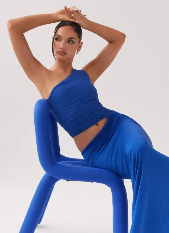Seranella One Shoulder Maxi Dress - Cobalt sold by Peppermayo