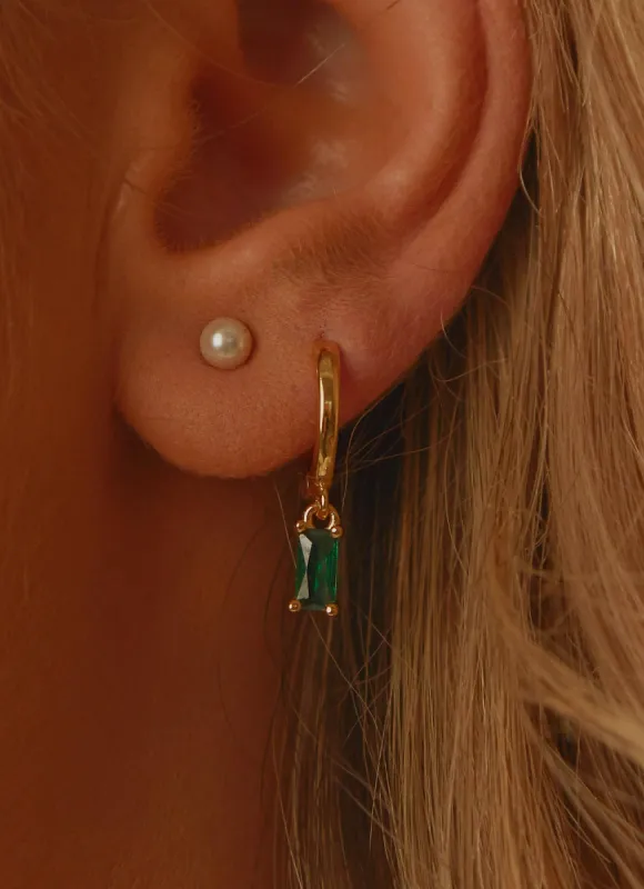 Before You Earrings - Emerald sold by Peppermayo