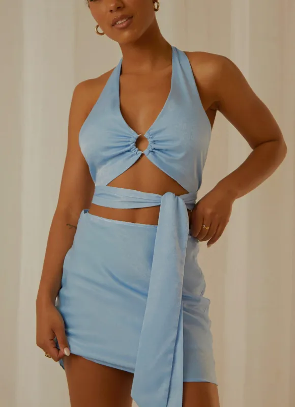 The Luxe List Top - Sky sold by Peppermayo