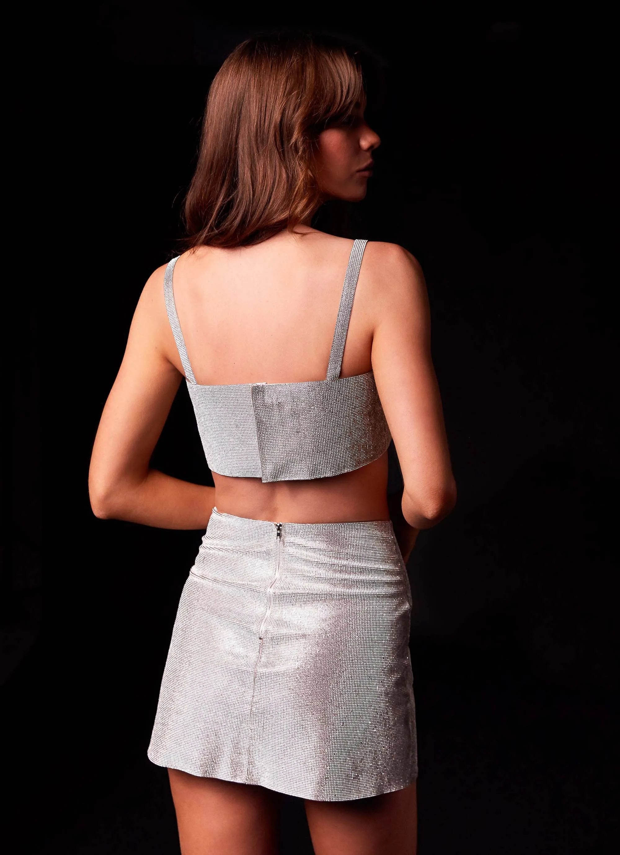 Pure Desire Diamante Crop Top - Cosmic Silver sold by Peppermayo product image thumbnail 4