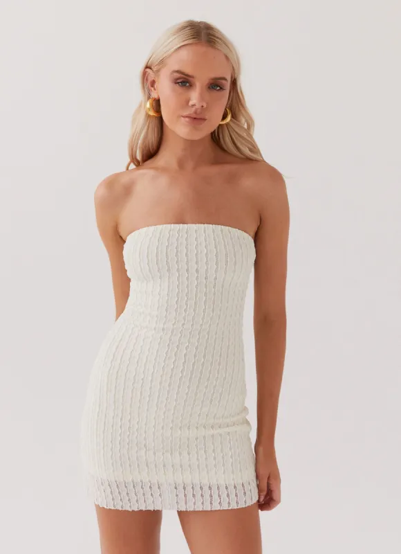 Calm Waters Knit Mini Dress - Cream made by Peppermayo